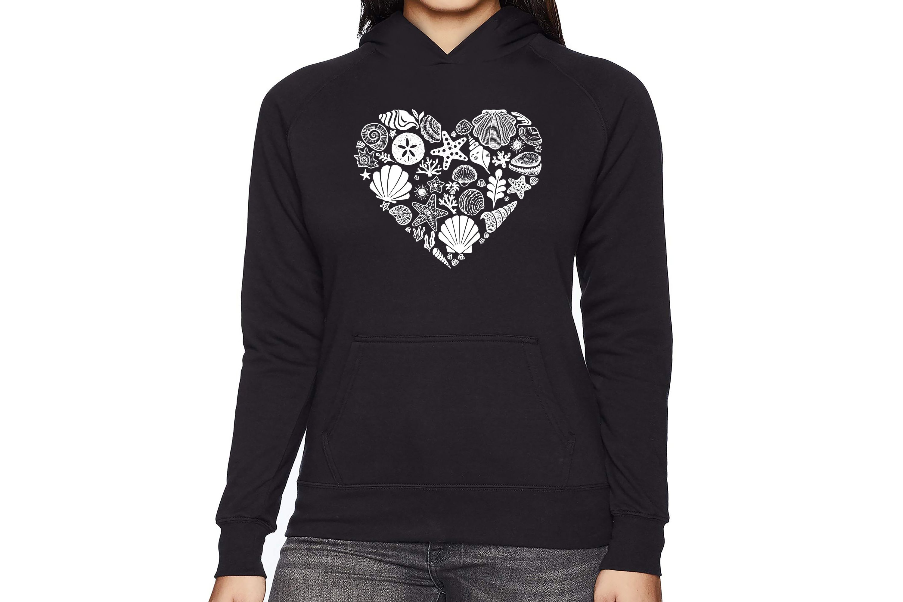 Sea Shells - Womens Word Art Hooded Sweatshirt