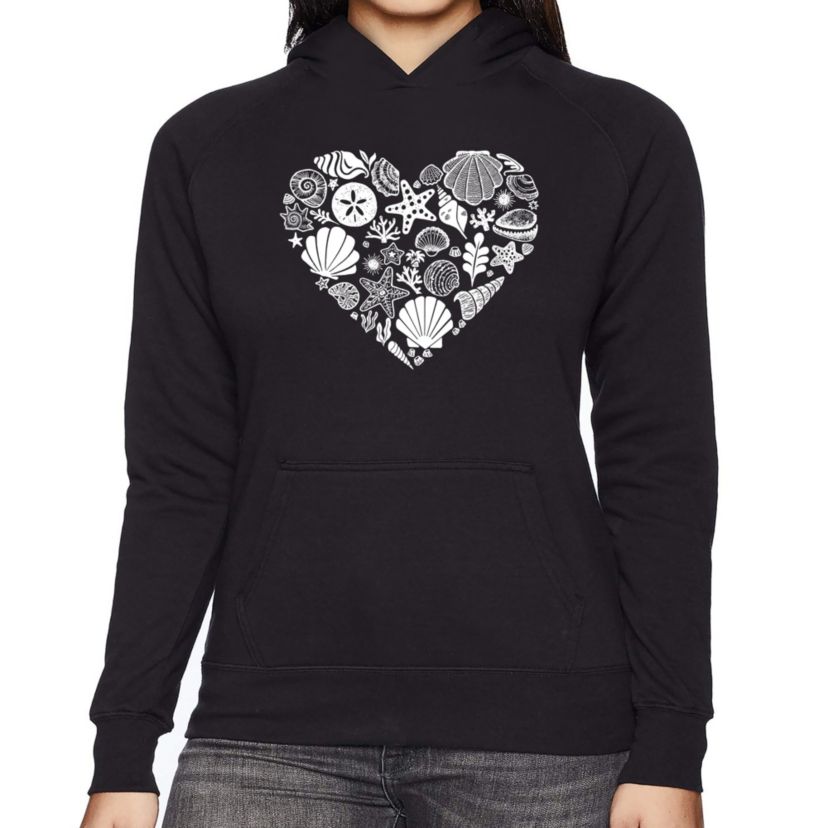 Sea Shells - Womens Word Art Hooded Sweatshirt