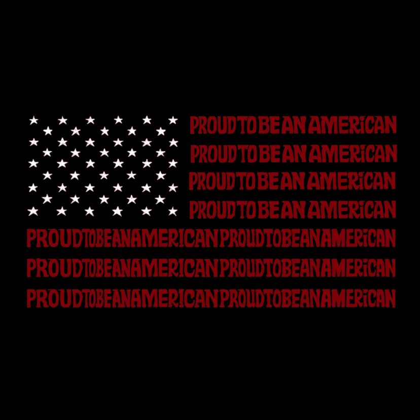 Proud To Be An American - Womens Word Art Hooded Sweatshirt