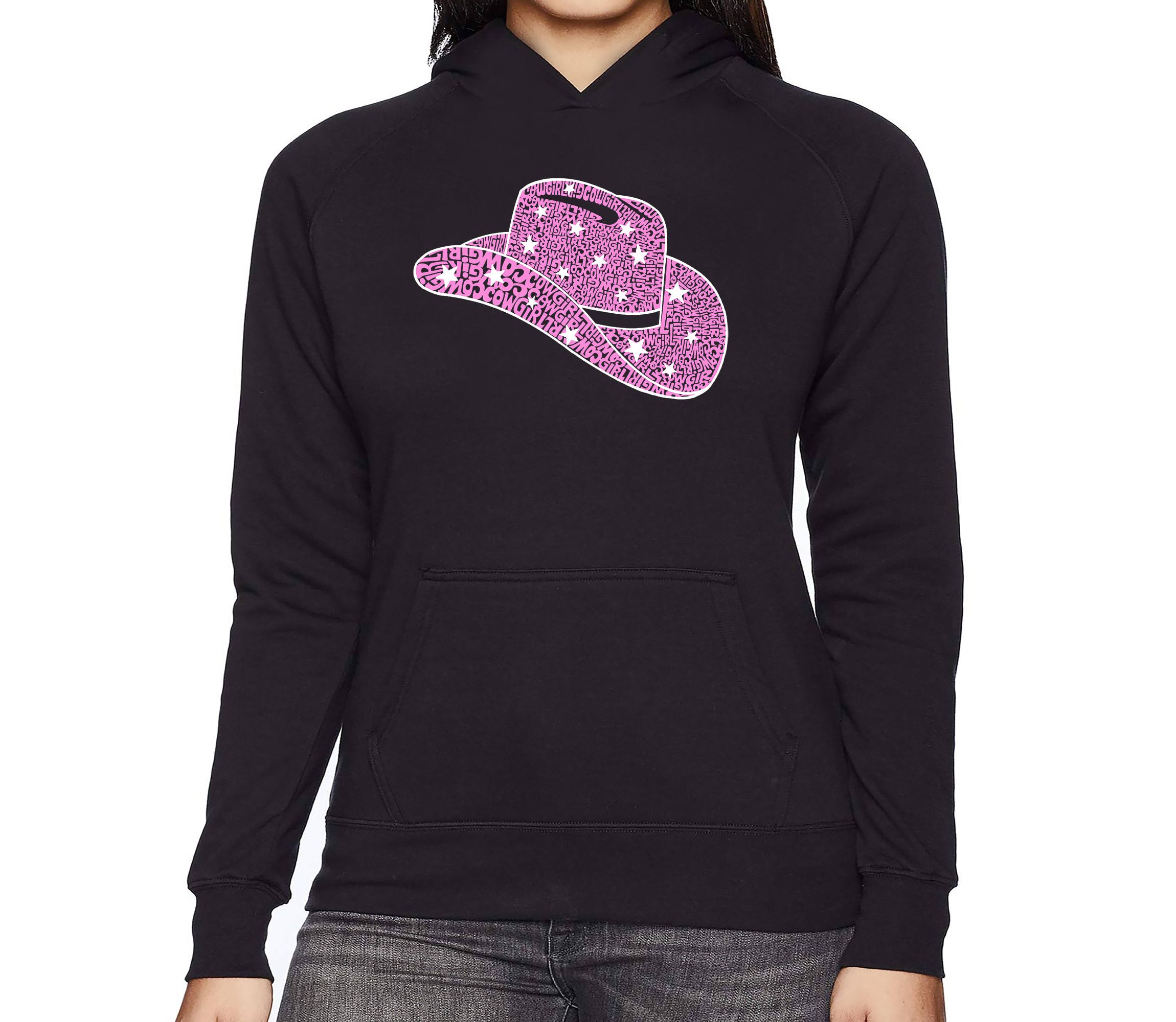 Cowgirl Hat - Womens Word Art Hooded Sweatshirt