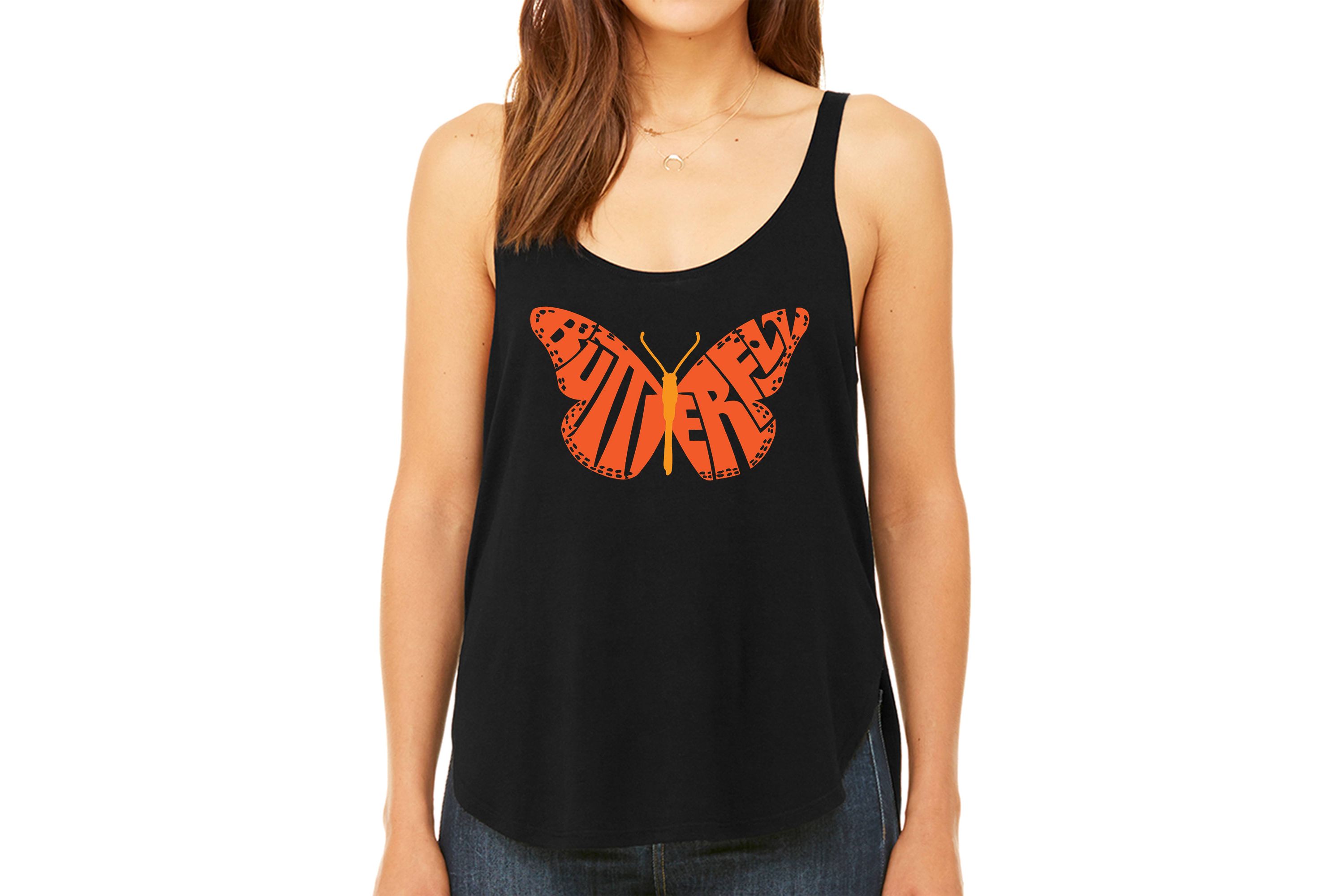 Butterfly - Womens Premium Word Art Flowy Tank Top