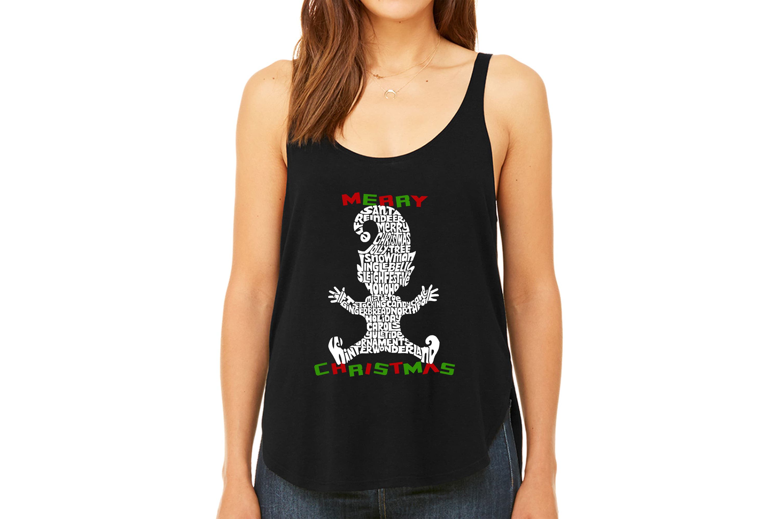 Christmas Elf - Womens Premium Word Art Flowy Tank Top