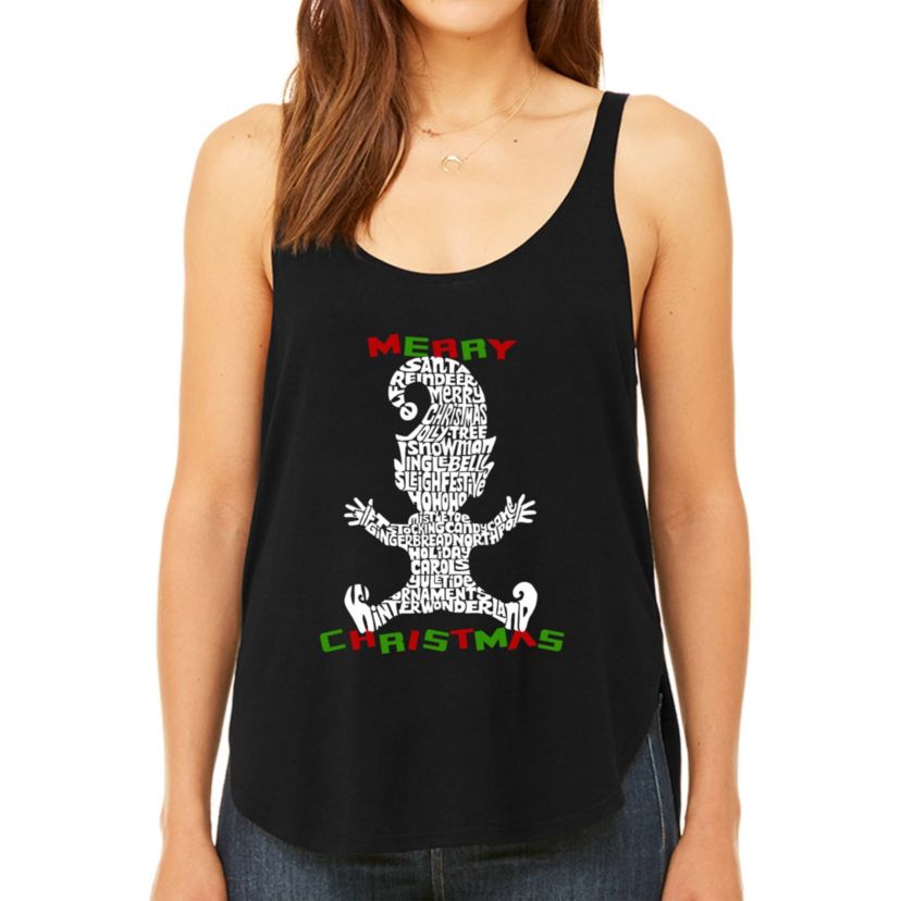 Christmas Elf - Womens Premium Word Art Flowy Tank Top