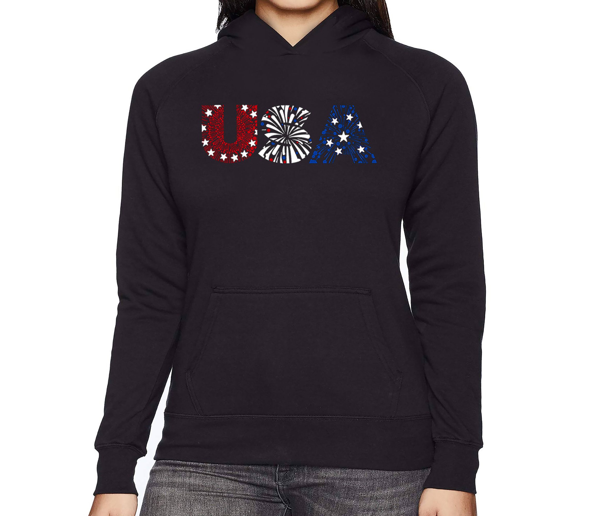 USA Fireworks - Womens Word Art Hooded Sweatshirt