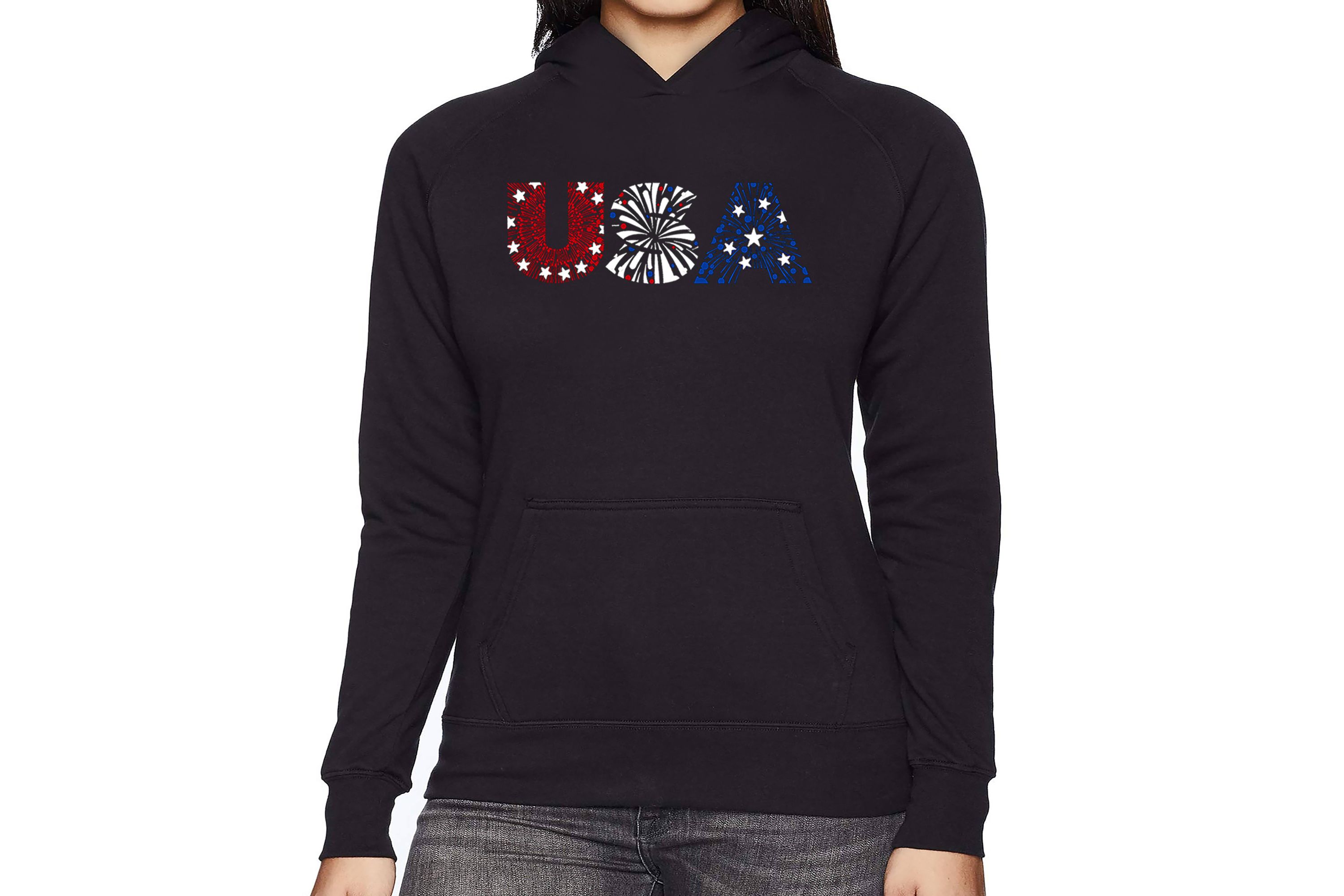 USA Fireworks - Womens Word Art Hooded Sweatshirt