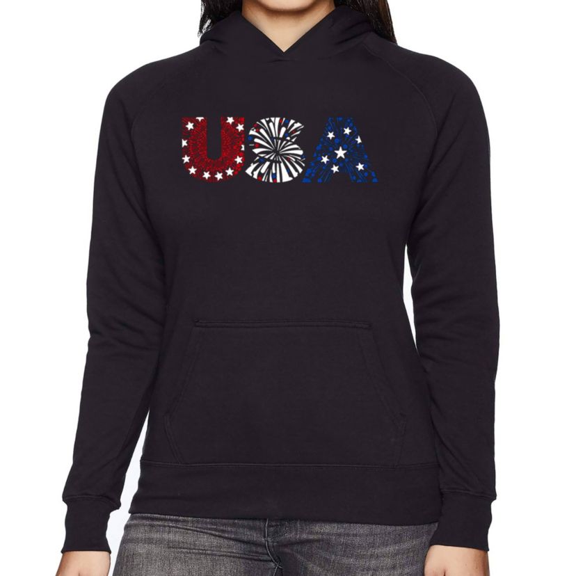 USA Fireworks - Womens Word Art Hooded Sweatshirt