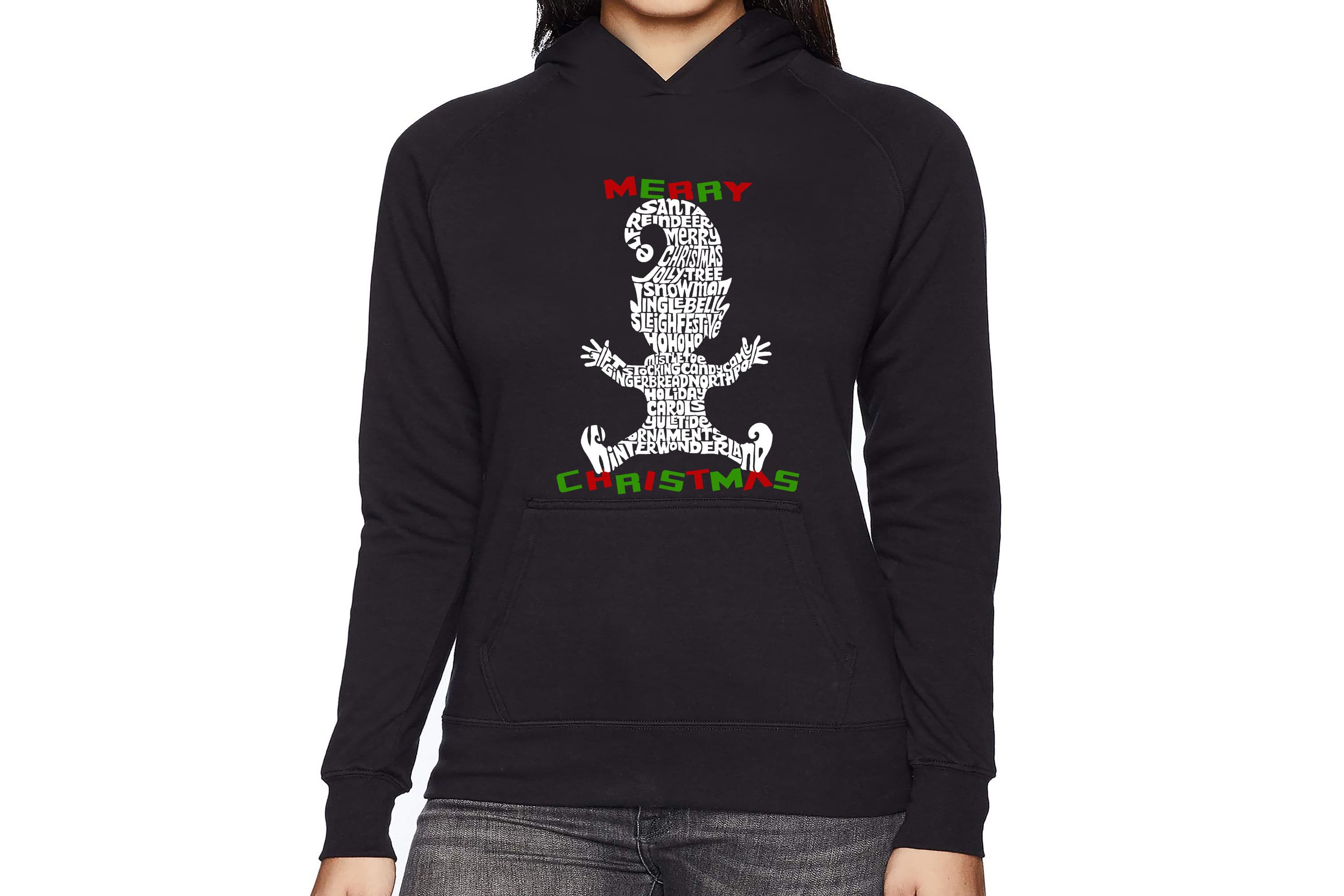Christmas Elf - Womens Word Art Hooded Sweatshirt