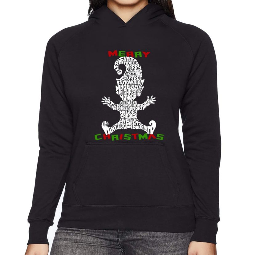 Christmas Elf - Womens Word Art Hooded Sweatshirt