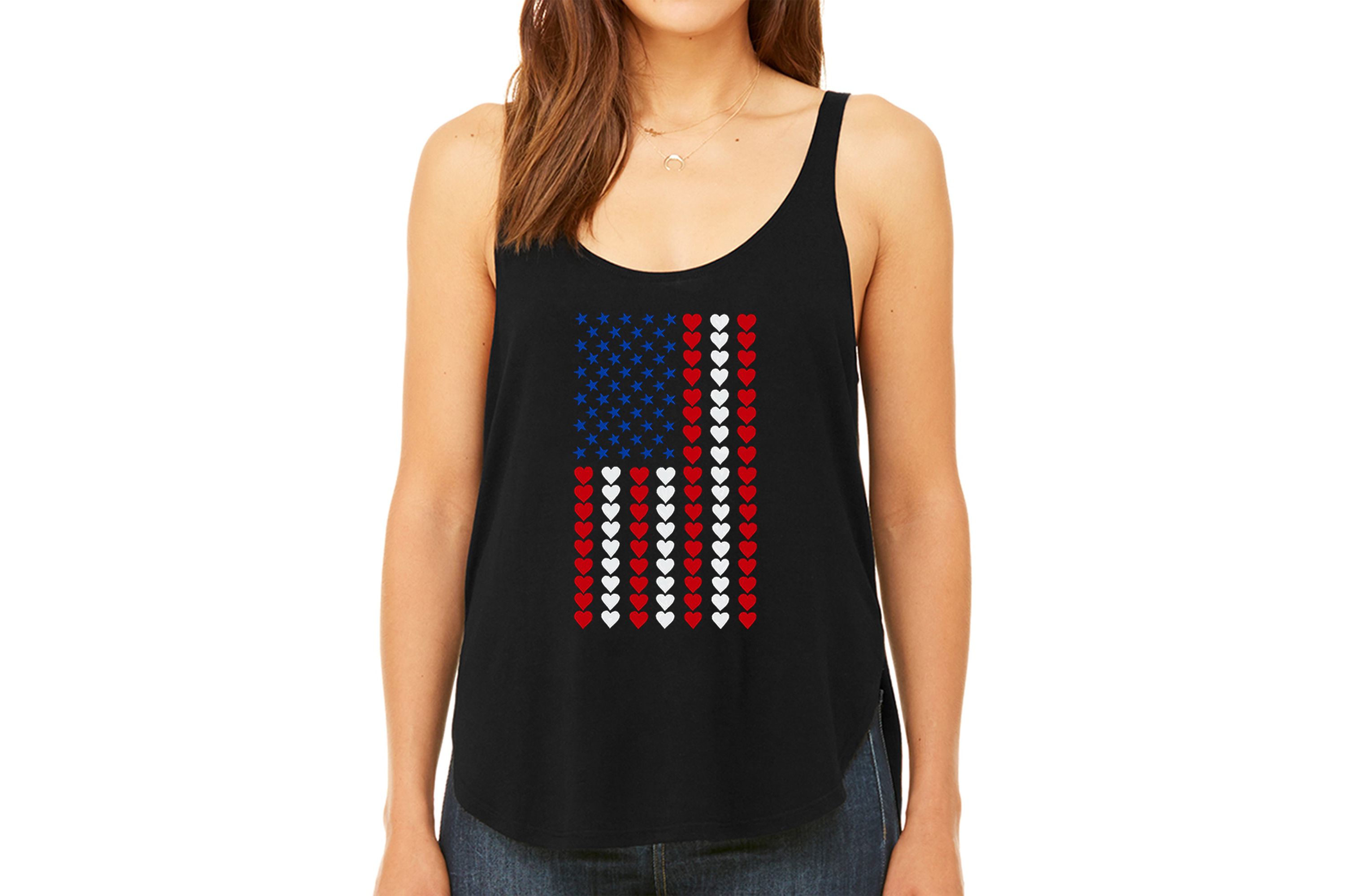 Heart Flag - Womens Premium Word Art Flowy Tank Top