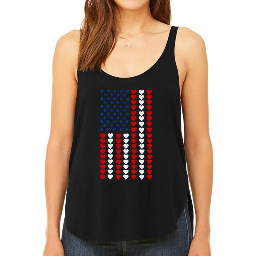 Heart Flag - Womens Premium Word Art Flowy Tank Top