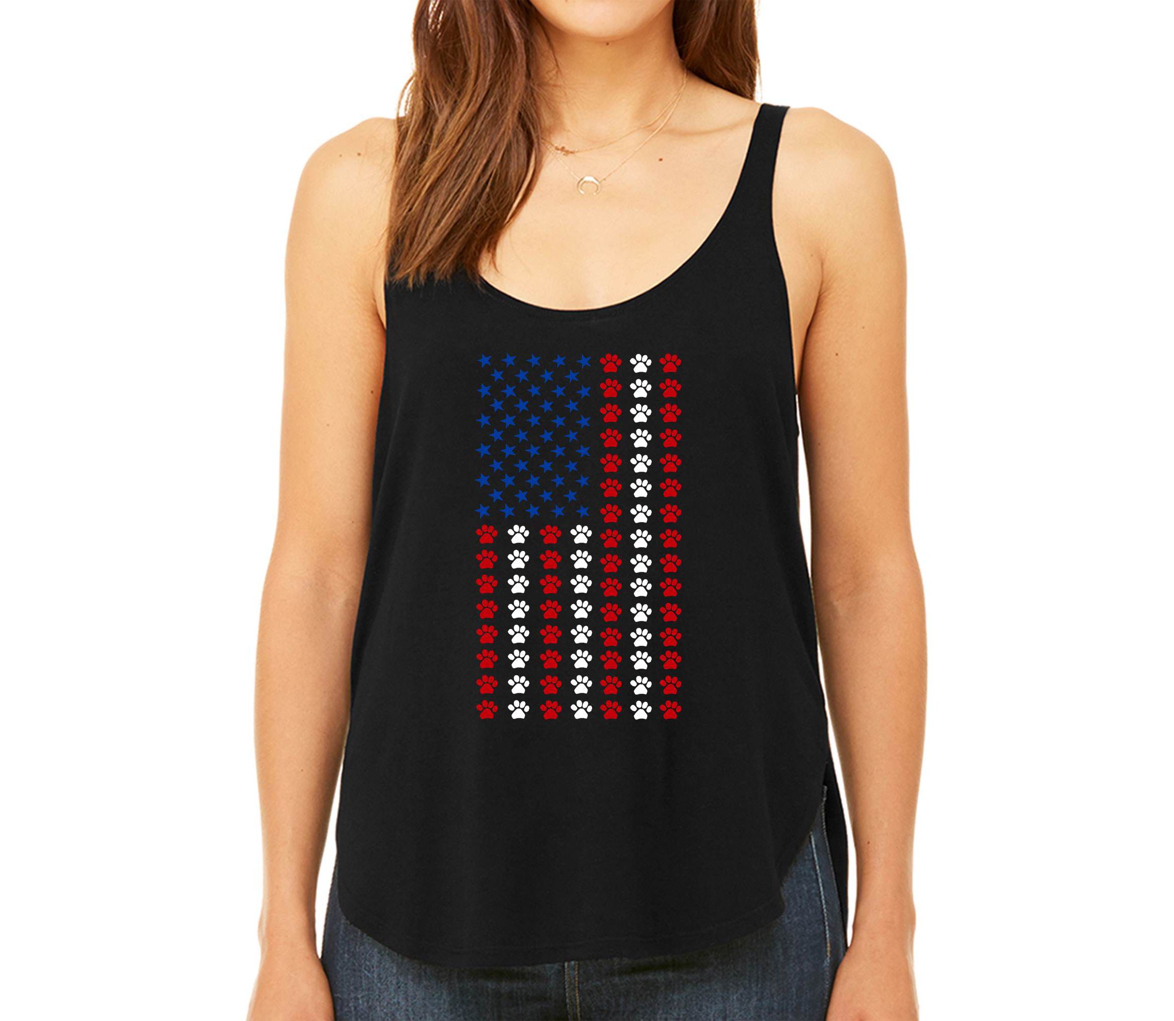 Paws Flag - Womens Premium Word Art Flowy Tank Top