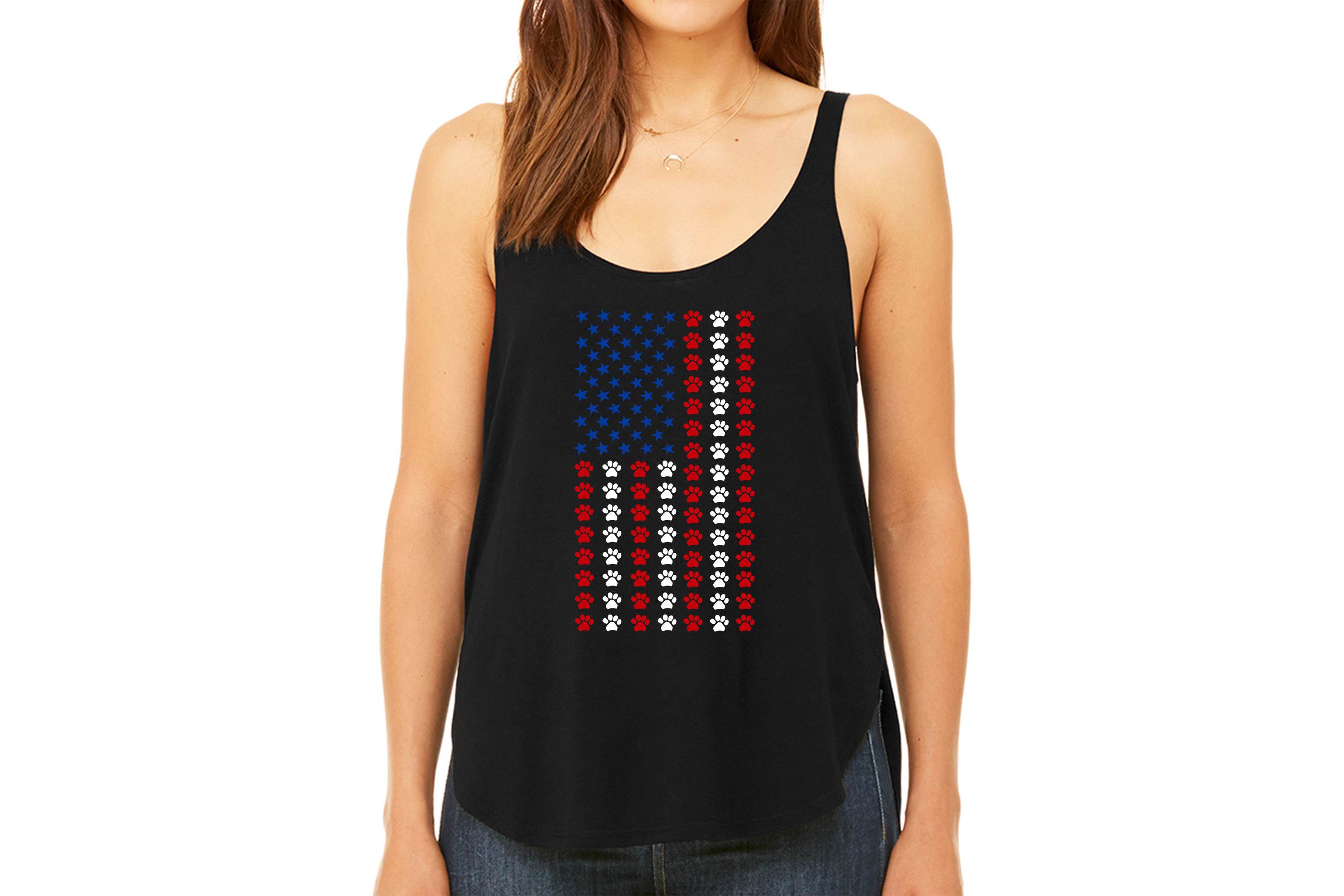 Paws Flag - Womens Premium Word Art Flowy Tank Top