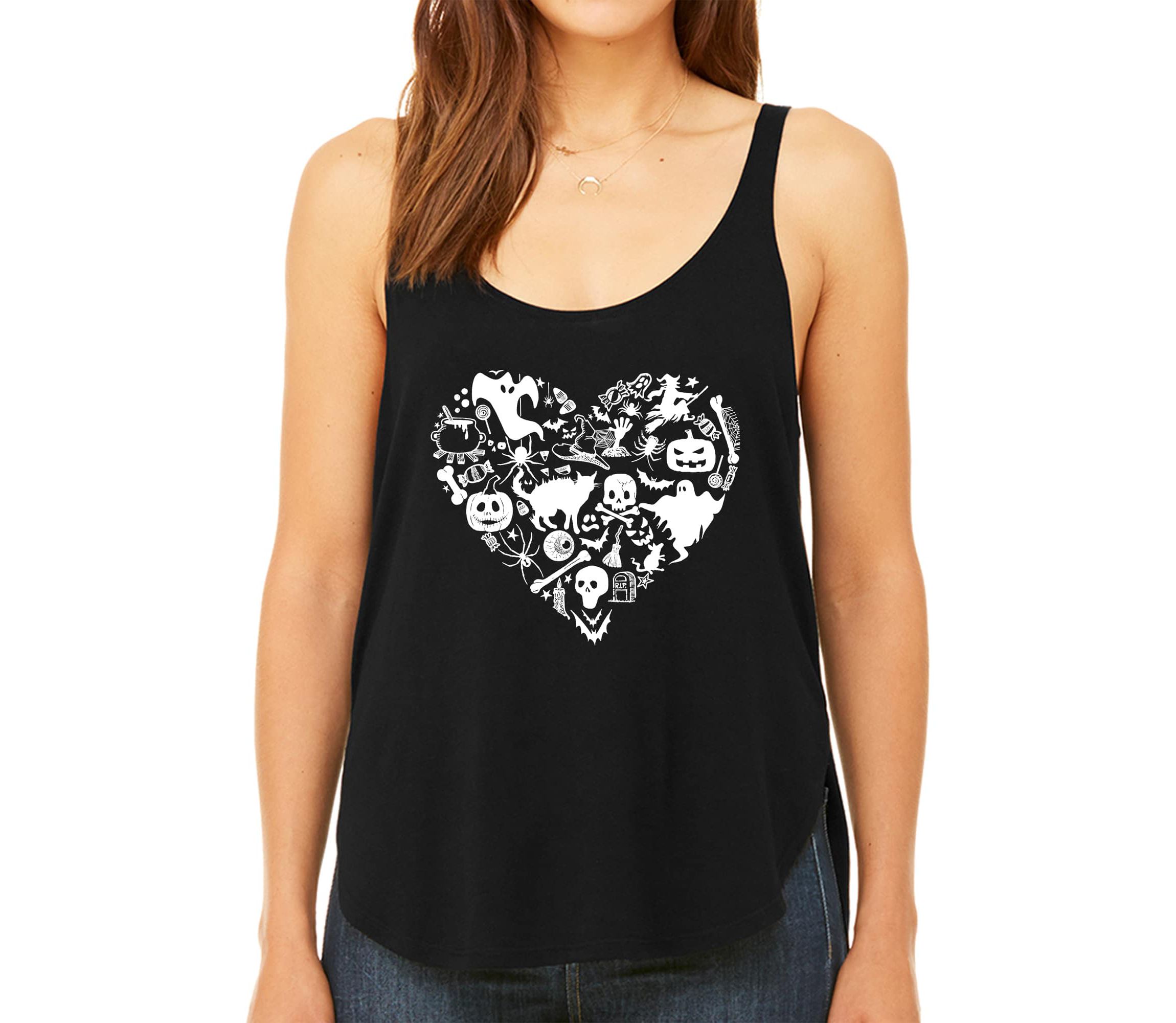 Halloween Heart - Womens Premium Word Art Flowy Tank Top
