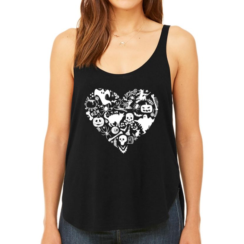 Halloween Heart - Womens Premium Word Art Flowy Tank Top