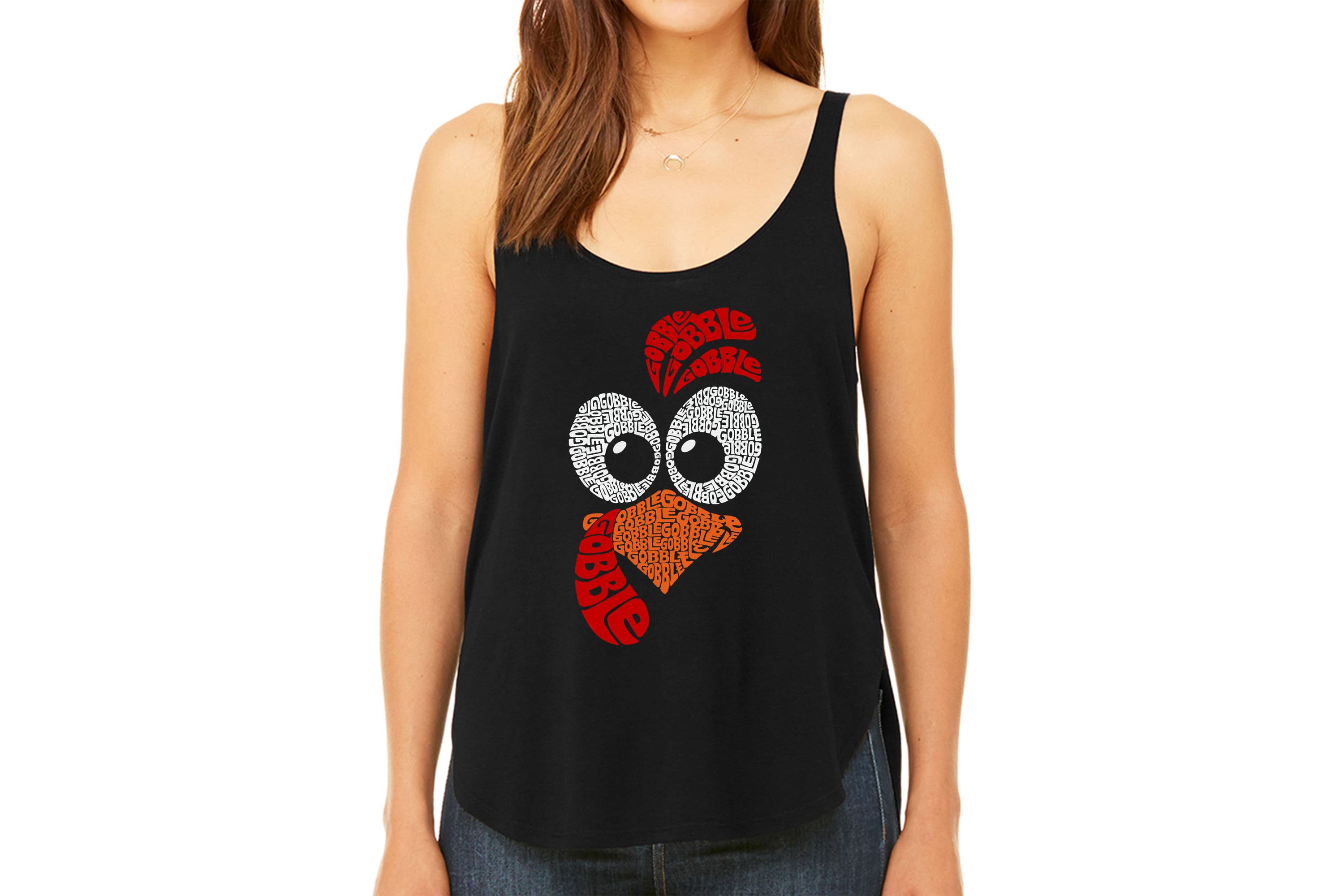 Turkey Face - Womens Premium Word Art Flowy Tank Top