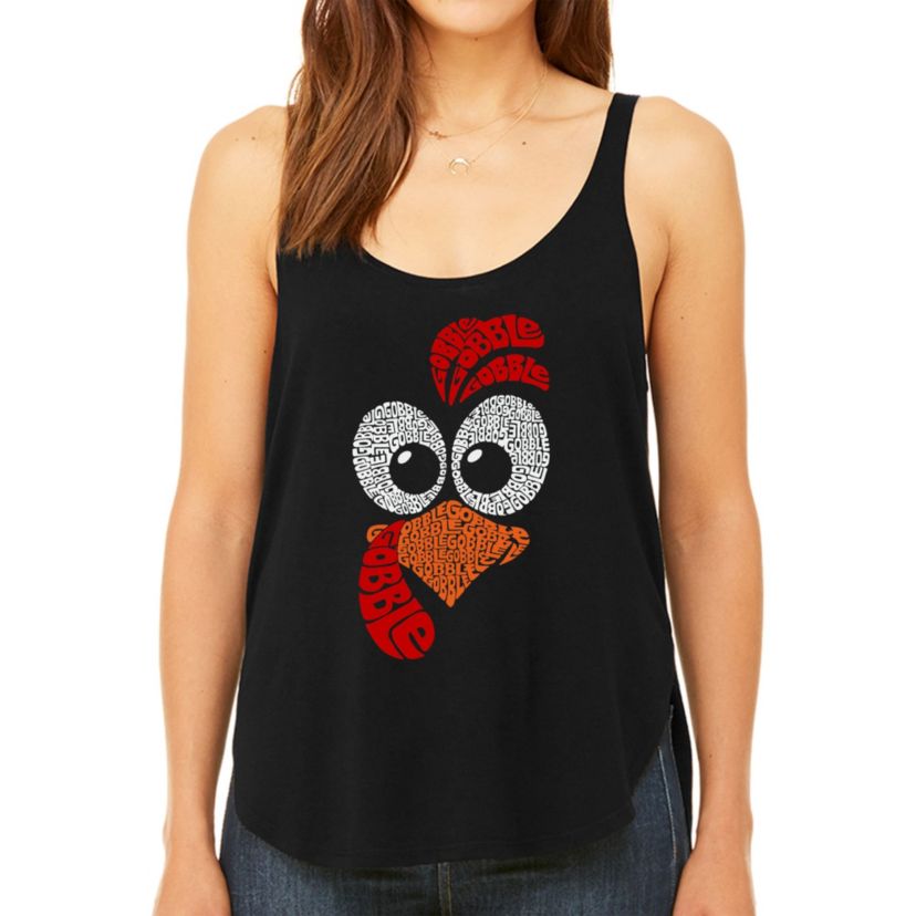 Turkey Face - Womens Premium Word Art Flowy Tank Top