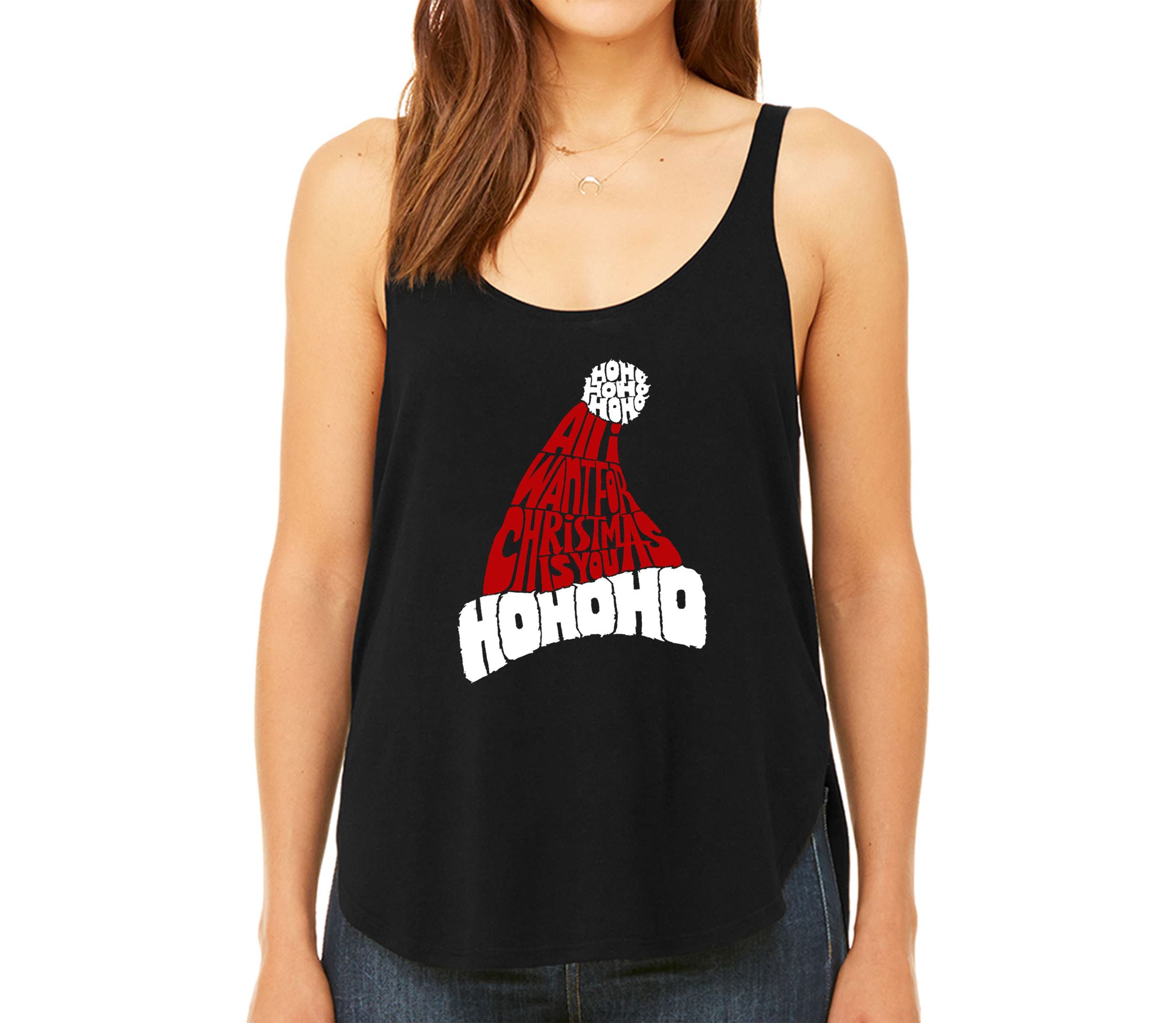 All I Want for Christmas is You - Womens Premium Word Art Flowy Tank Top