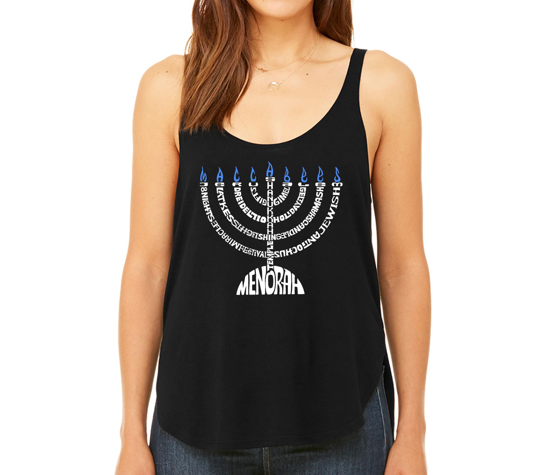 Menorah - Womens Premium Word Art Flowy Tank Top