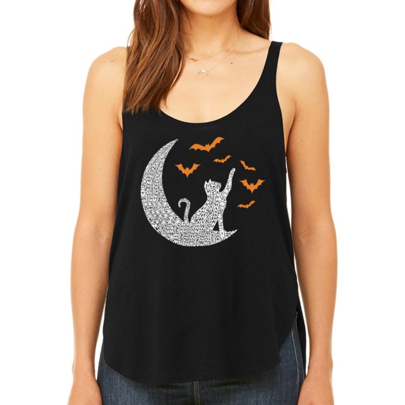 Lunar Bats - Womens Premium Word Art Flowy Tank Top