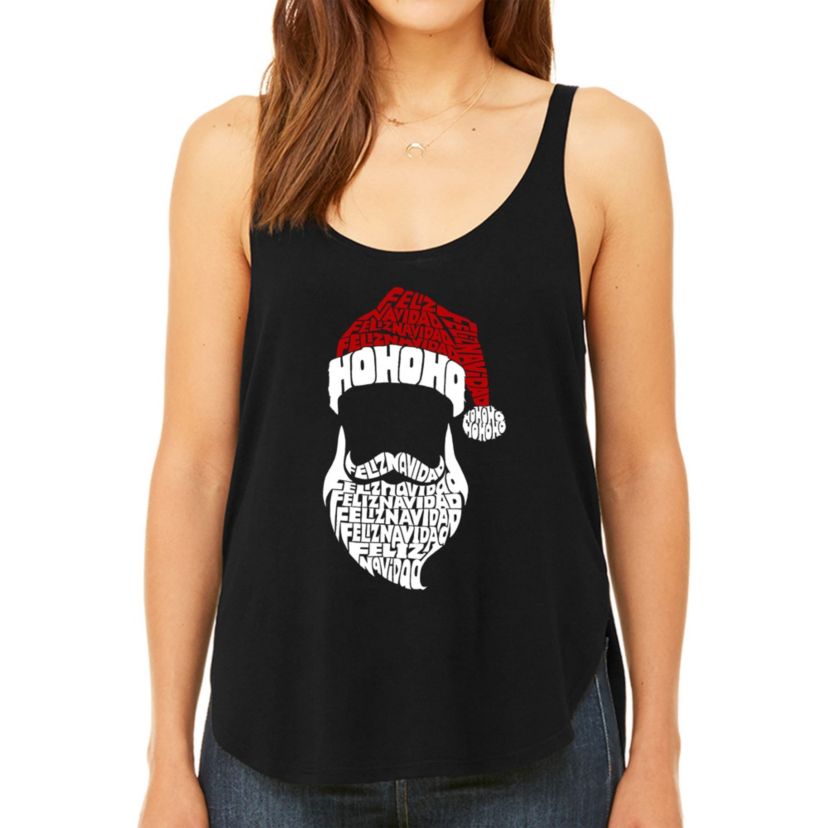 Feliz Navidad Santa Claus - Womens Premium Word Art Flowy Tank Top