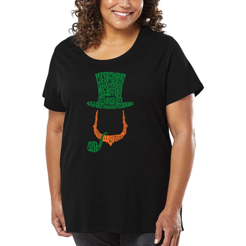 Womens Plus Size Word Art T-shirt - Leprechaun