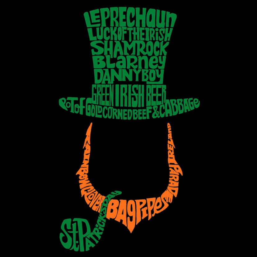 Womens Plus Size Word Art T-shirt - Leprechaun