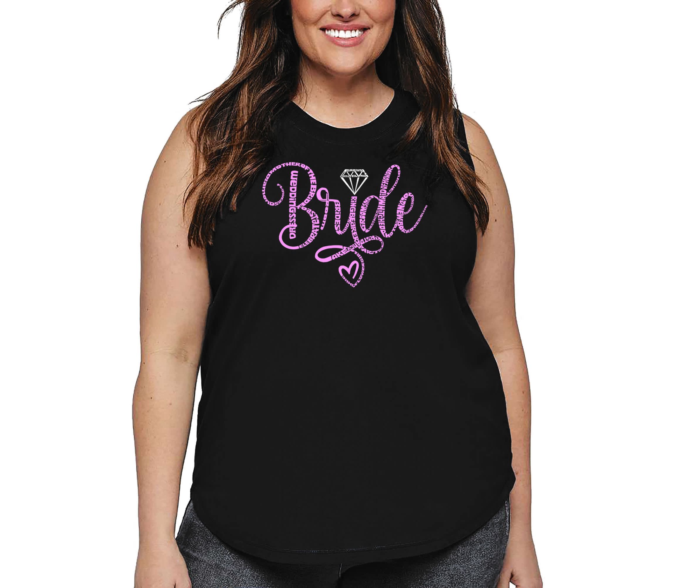 Womens Plus Size Word Art Tank Top - Bride