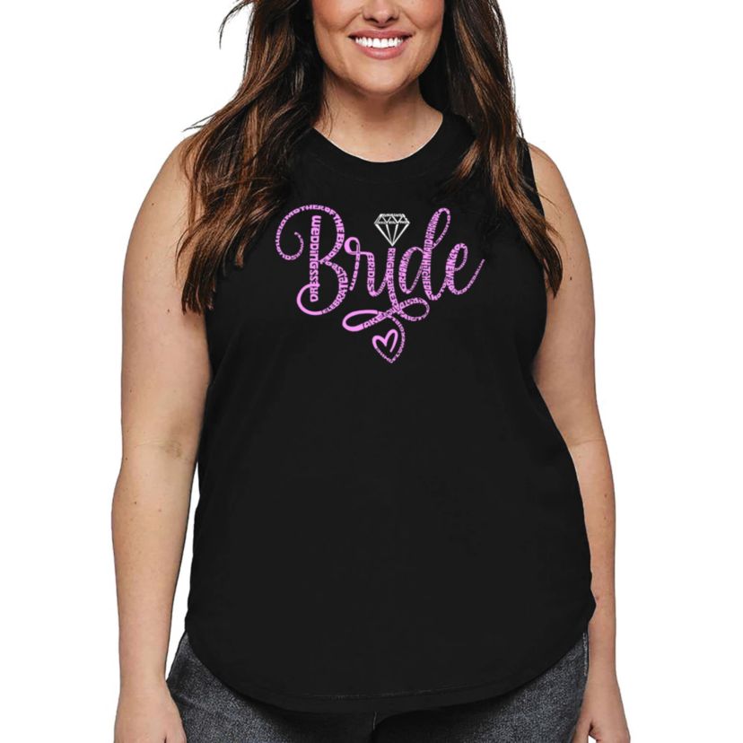 Womens Plus Size Word Art Tank Top - Bride