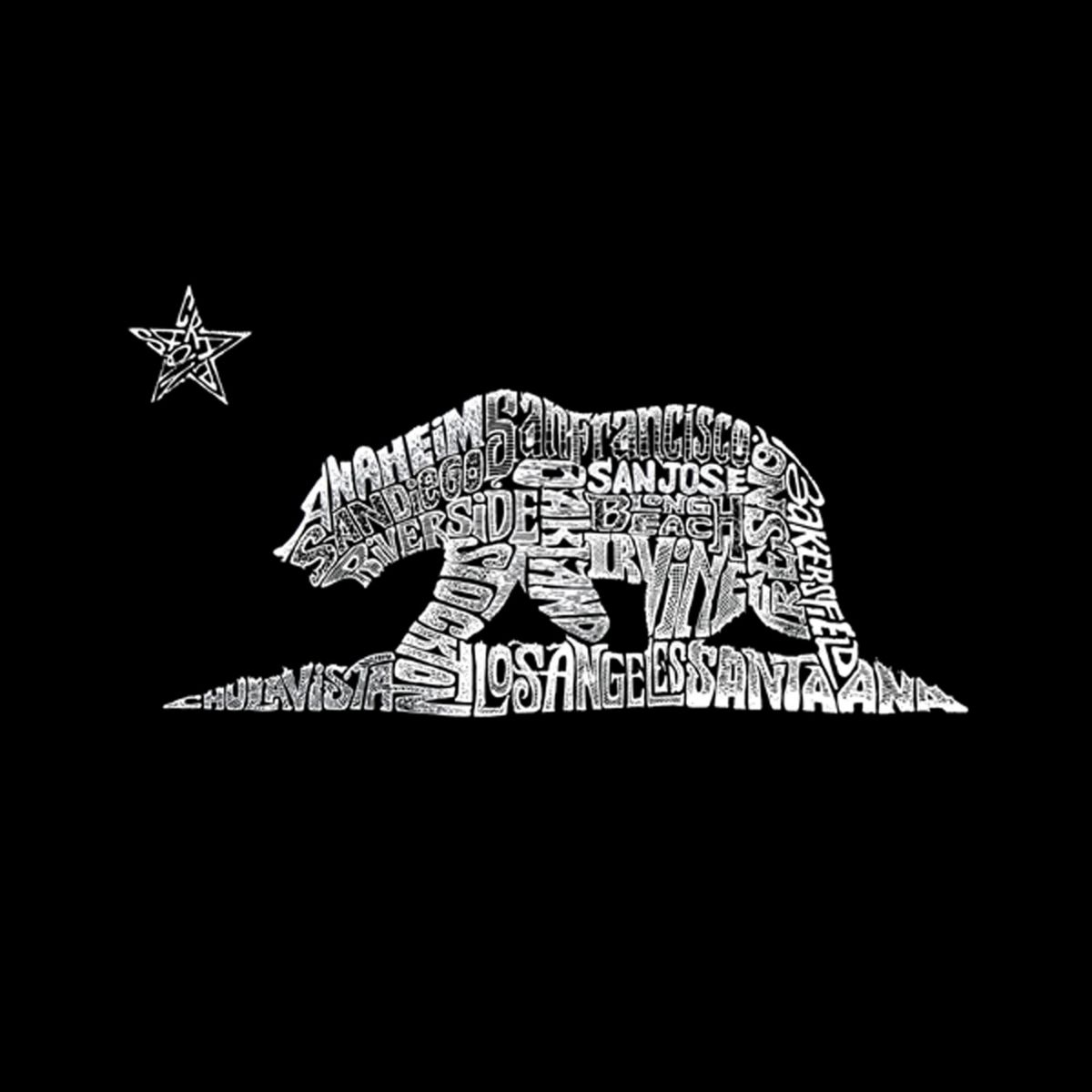 Womens Plus Size Word Art V-Neck - California Bear