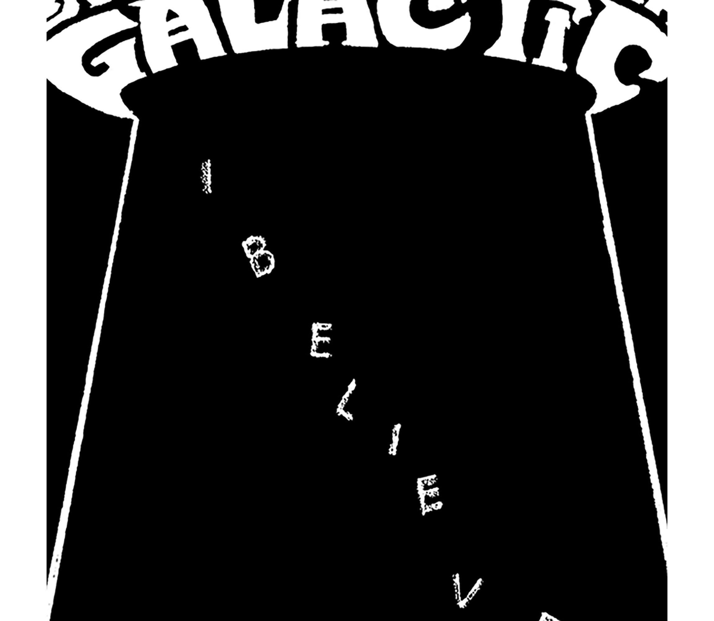 Womens Plus Size Word Art V-Neck - Flying Saucer UFO