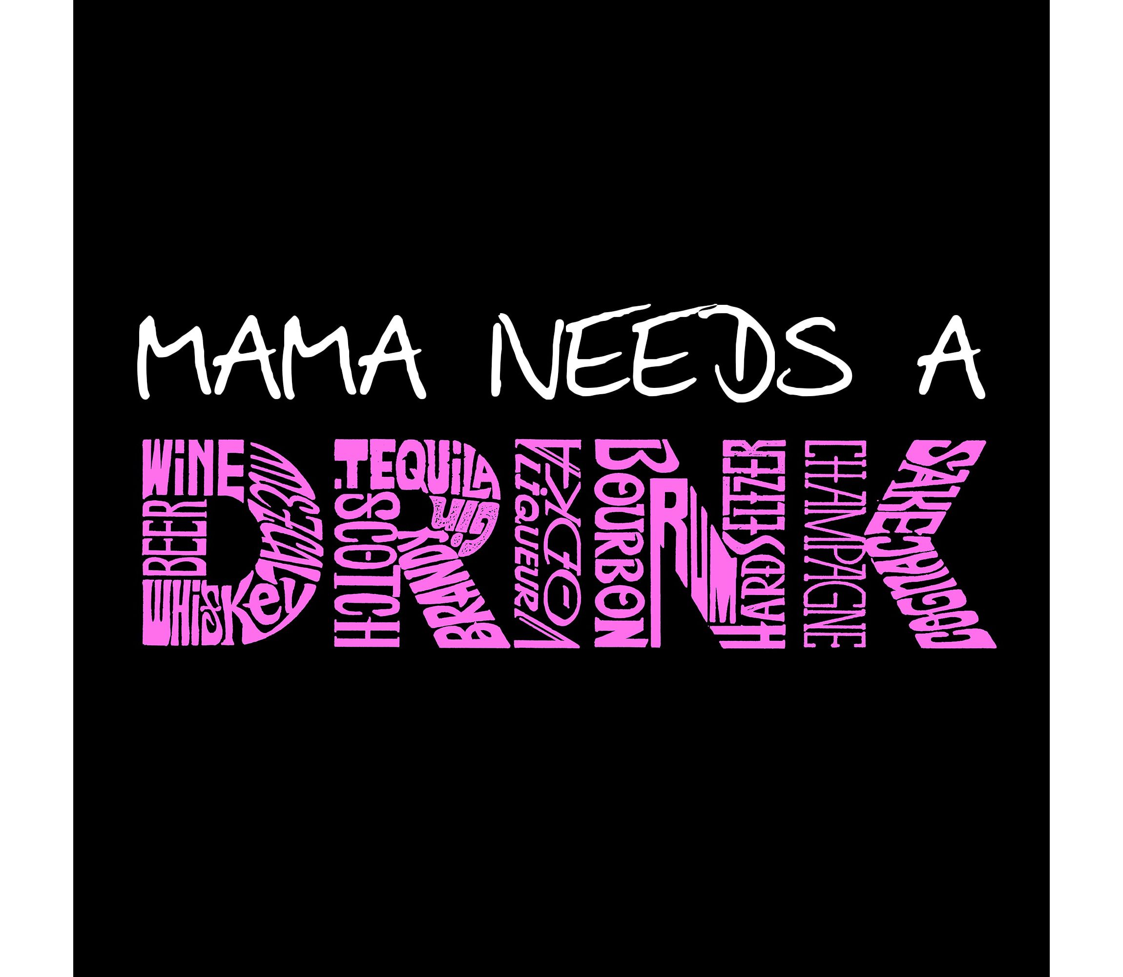 Womens Plus Size Word Art T-shirt - Mama Needs a Drink
