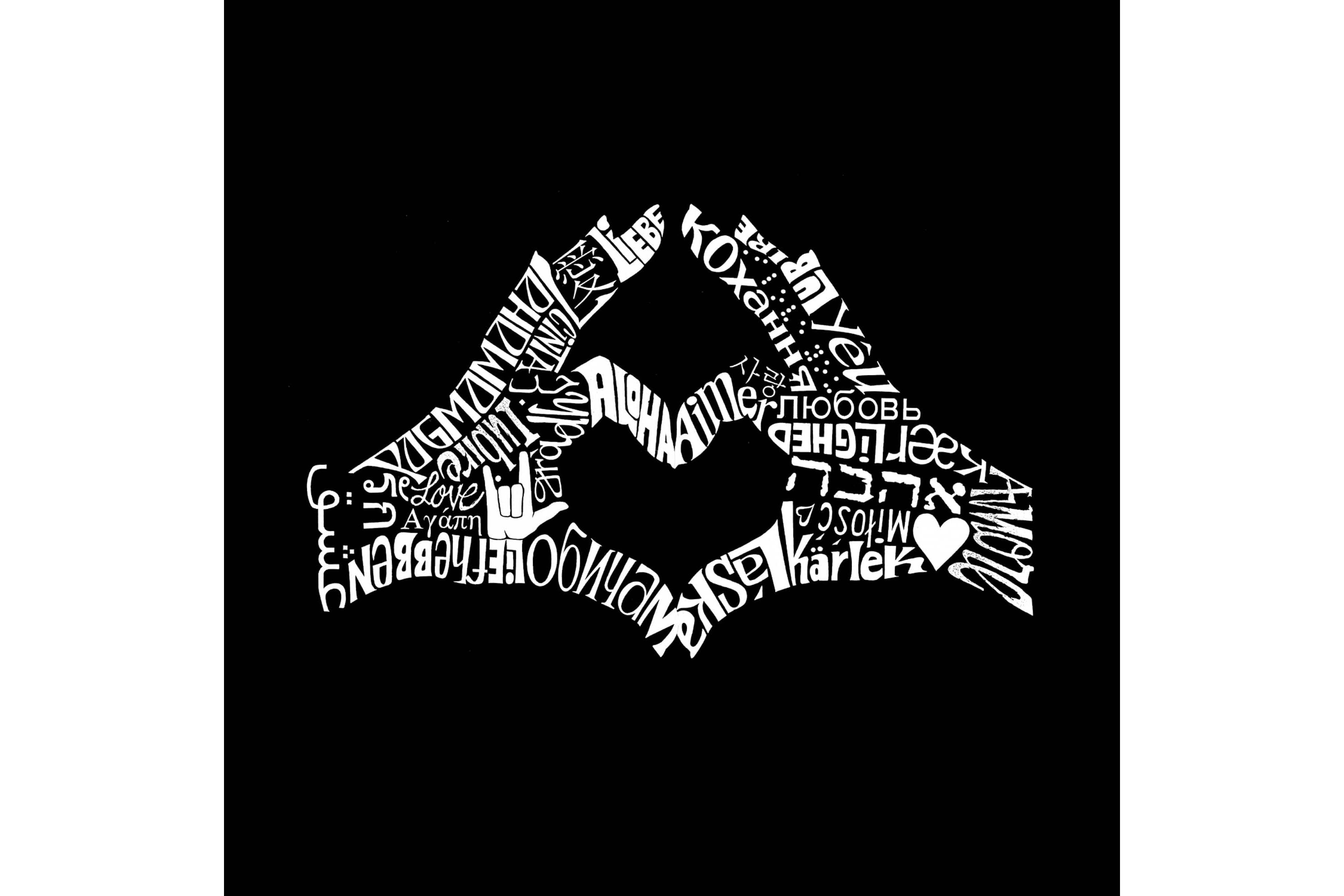 Womens Plus Size Word Art Tank Top - Finger Heart