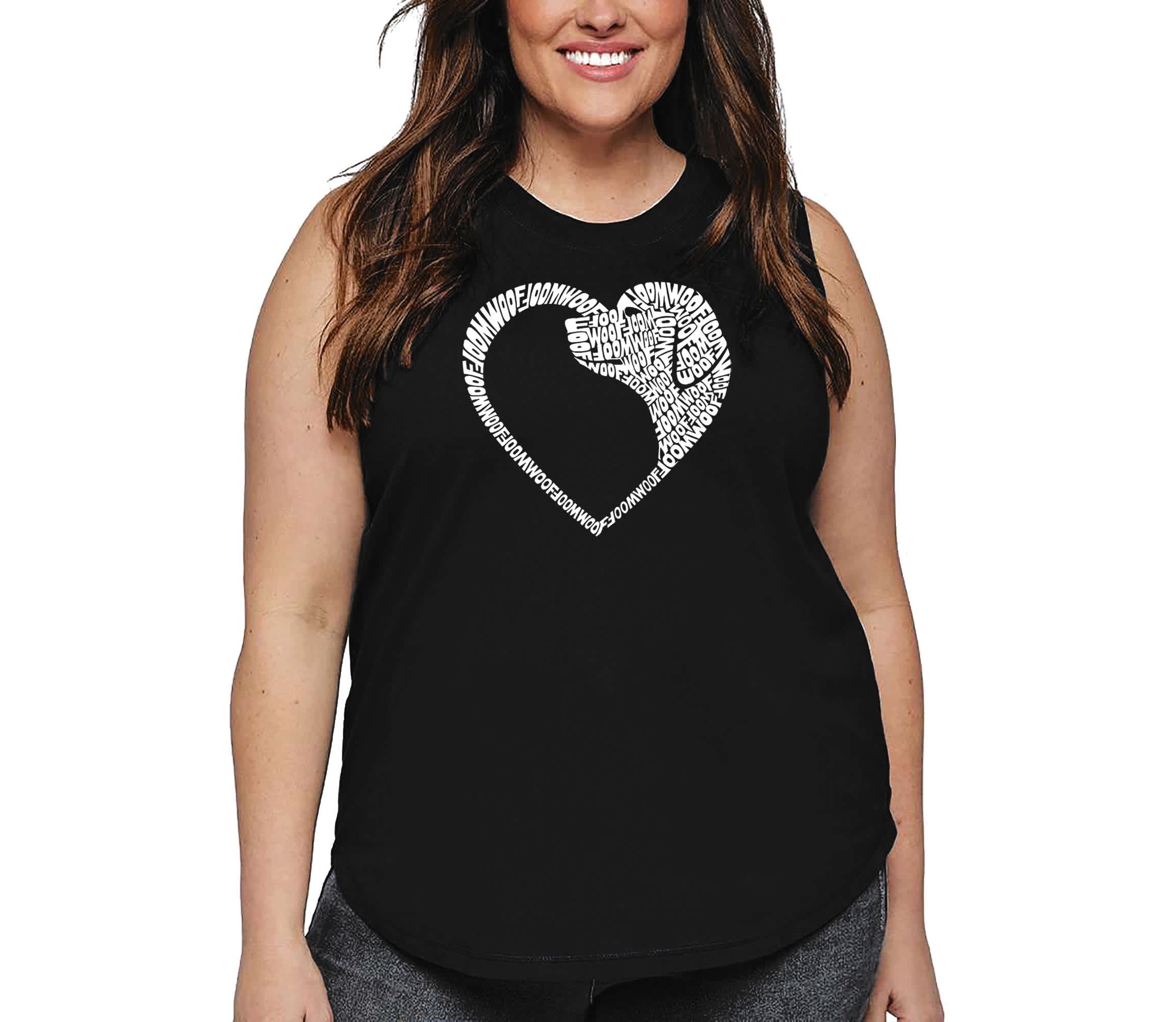 Dog Heart - Womens Plus Size Word Art Tank Top