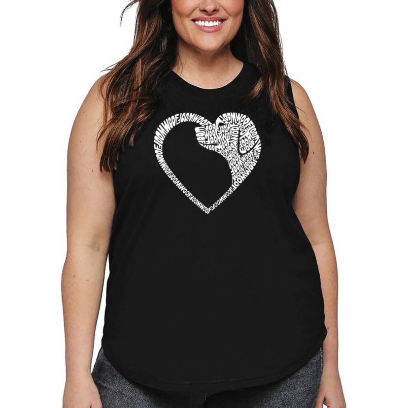 Dog Heart - Womens Plus Size Word Art Tank Top