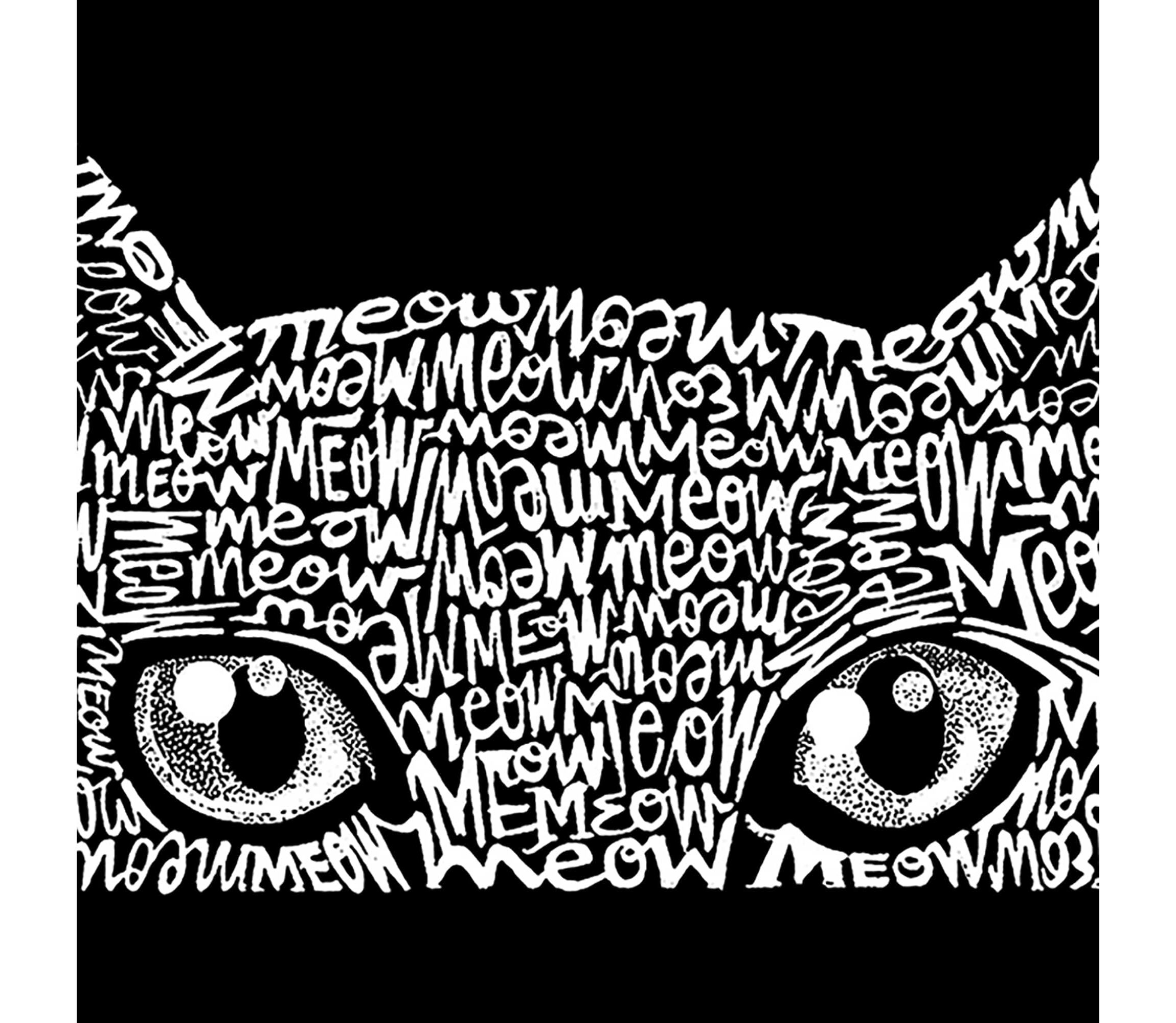Womens Plus Size Word Art T-shirt - Peeking Cat