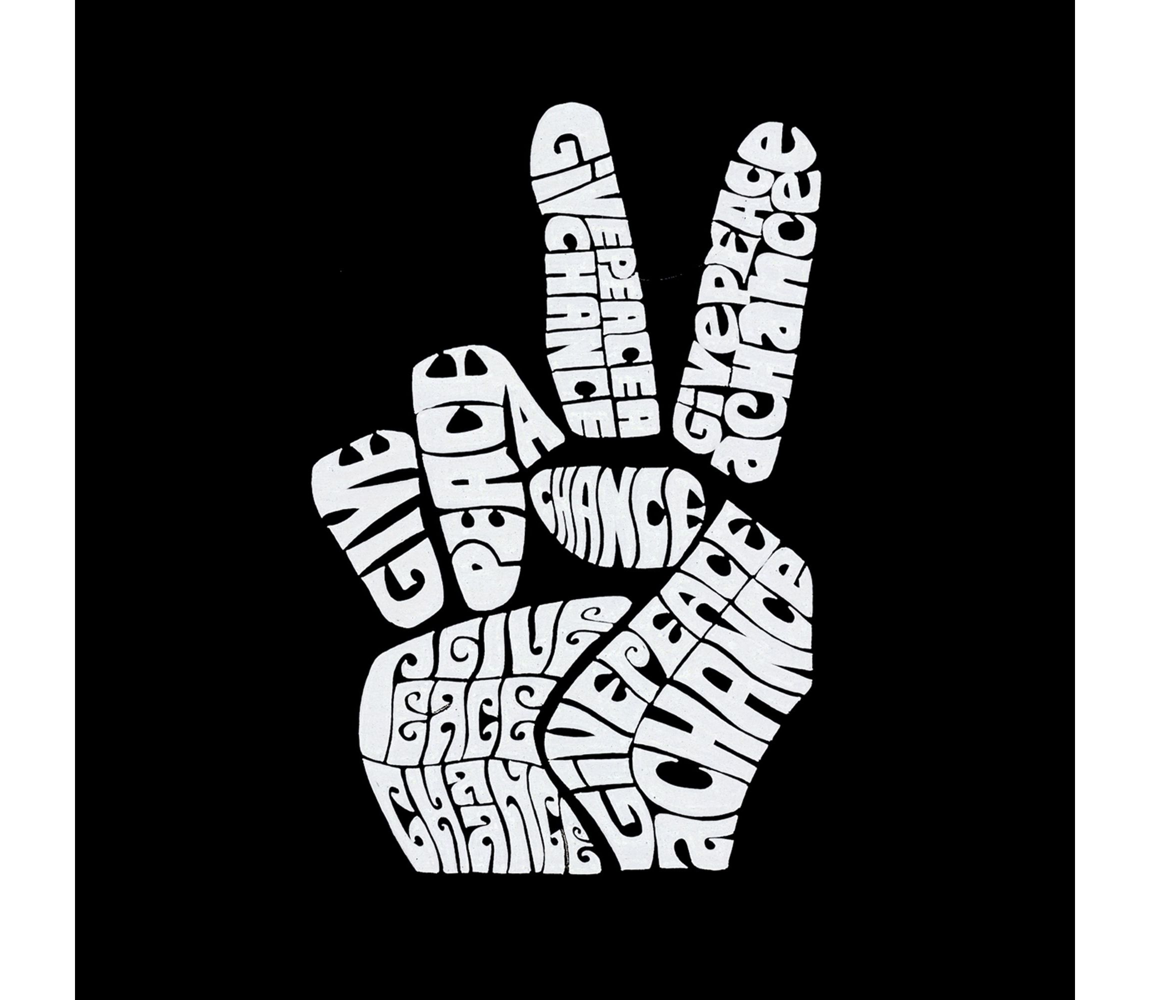 Womens Plus Size Word Art Tank Top - PEACE FINGERS