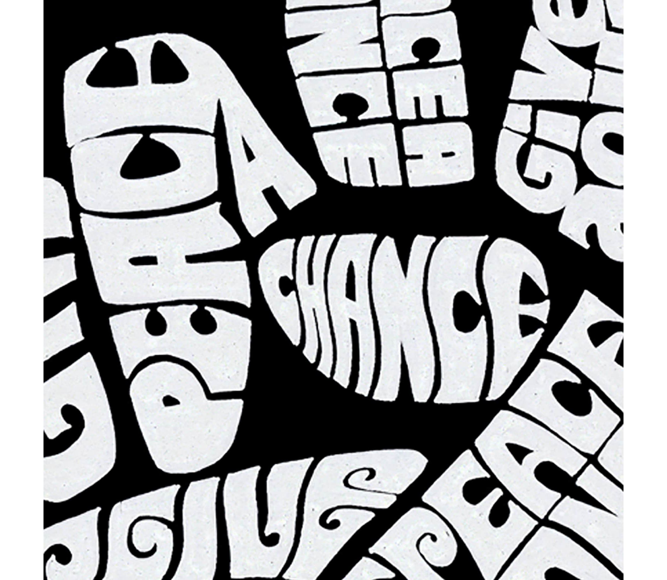 Womens Plus Size Word Art Tank Top - PEACE FINGERS