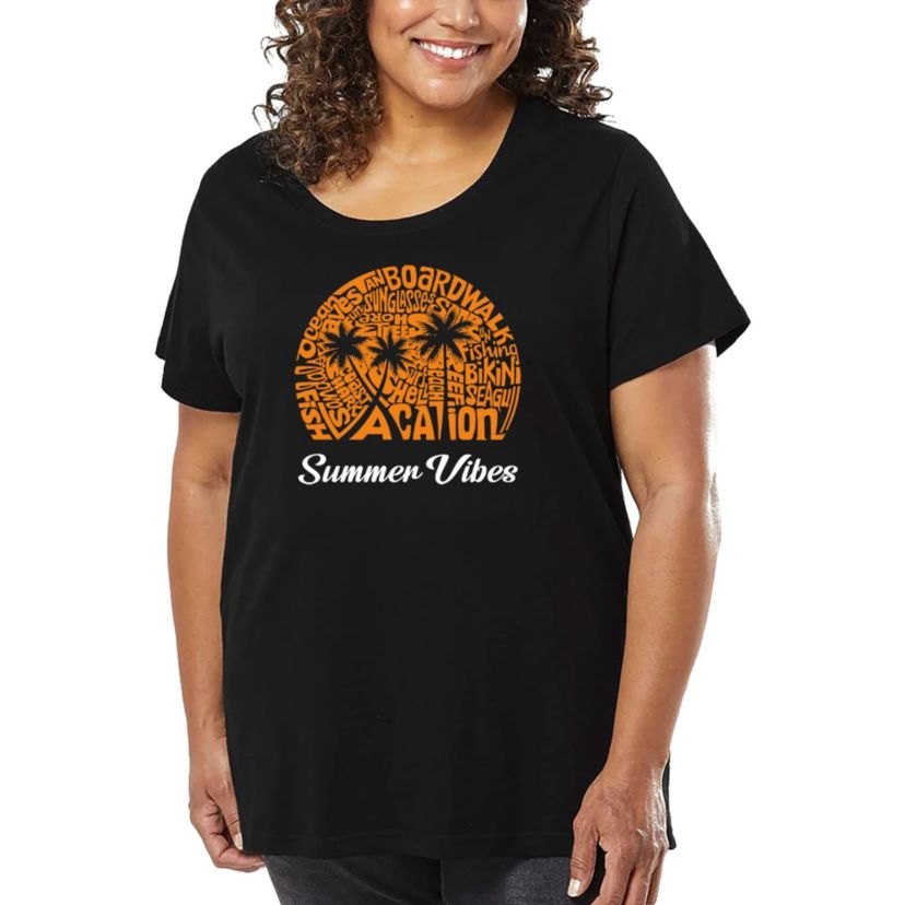 Summer Vibes - Womens Plus Size Word Art T-Shirt