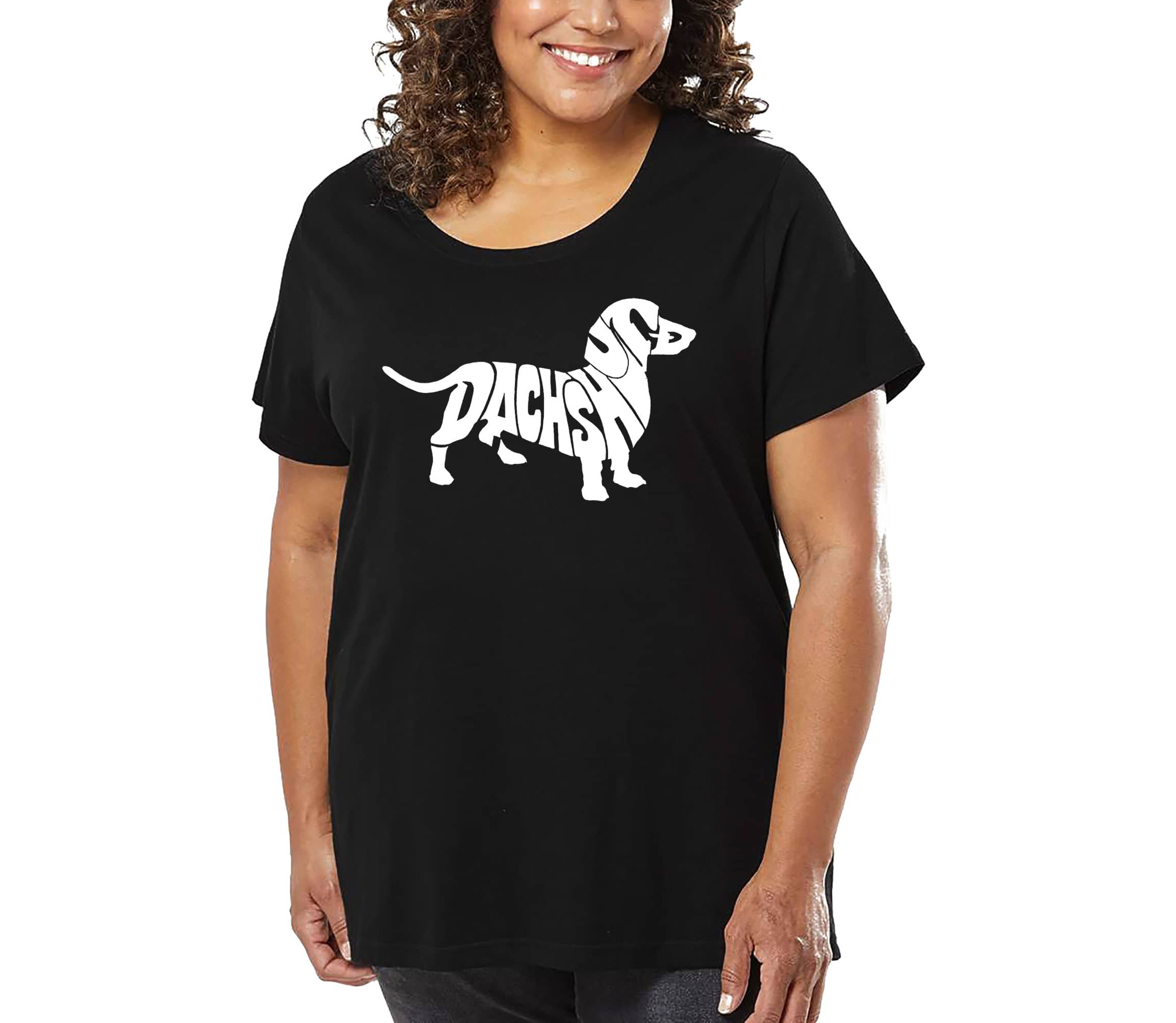 Womens Plus Size Word Art T-shirt - Dachshund