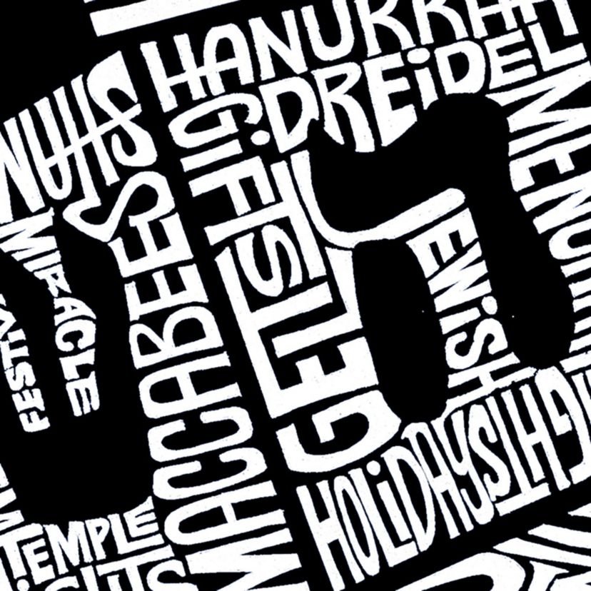 Hanukkah Dreidel - Womens Plus Size Word Art V-Neck