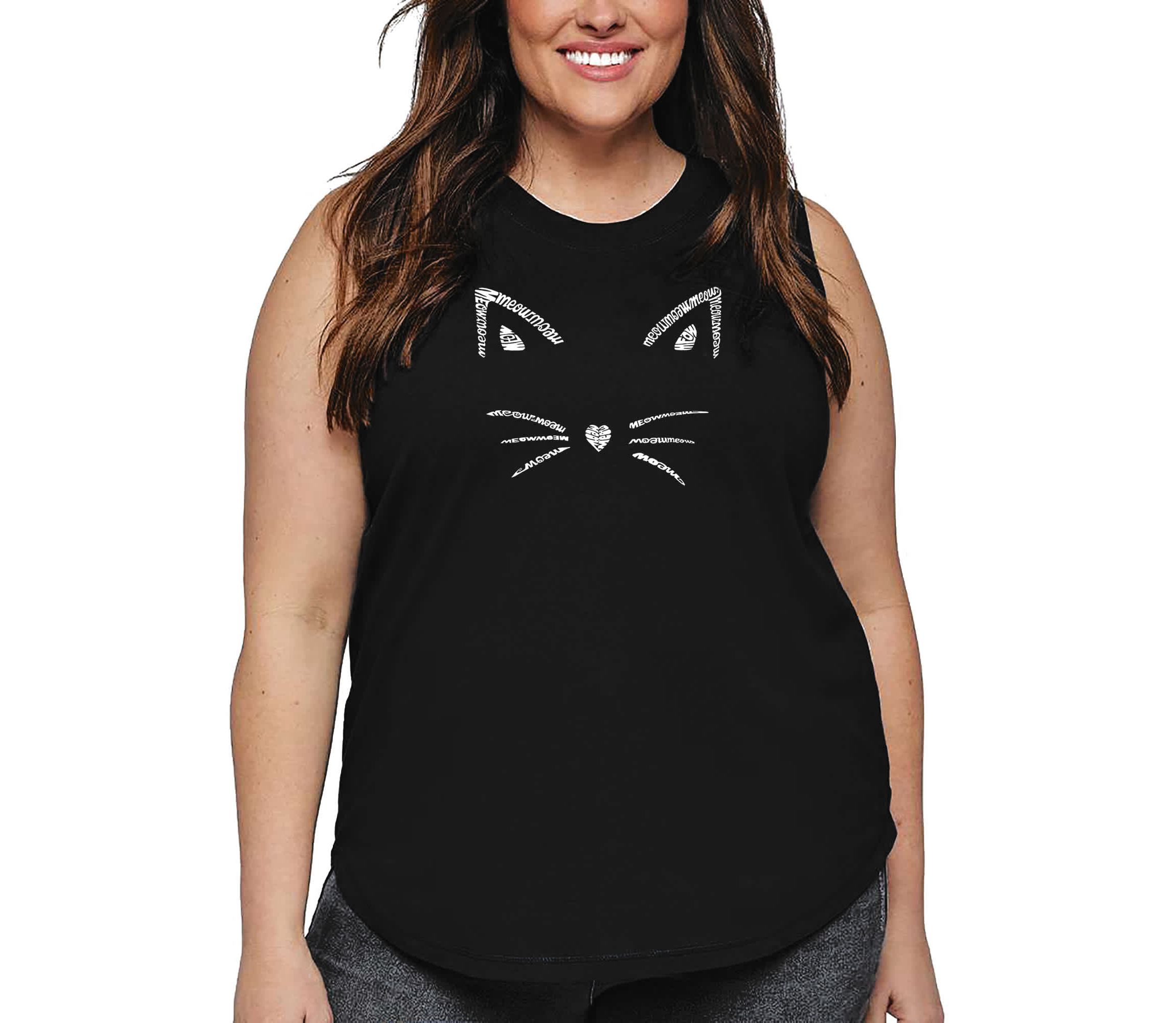 Womens Plus Size Word Art Tank Top - Whiskers