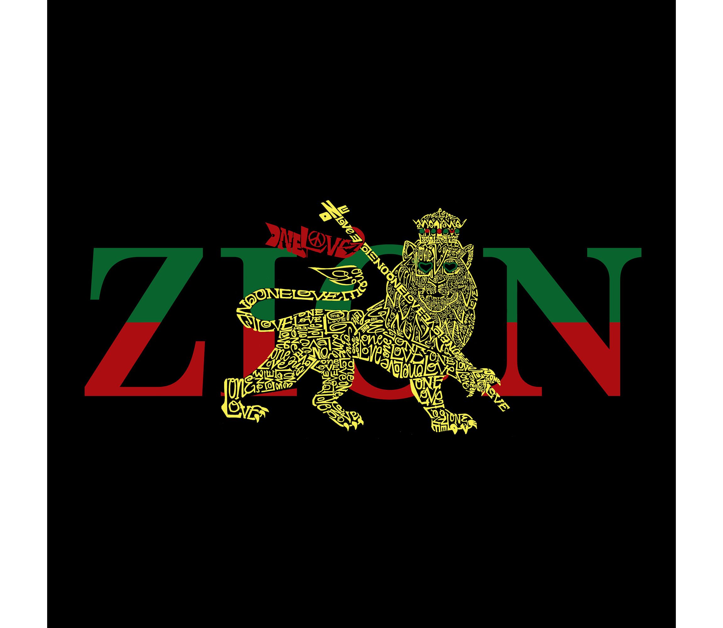 Womens Plus Size Word Art T-shirt - Zion - One Love