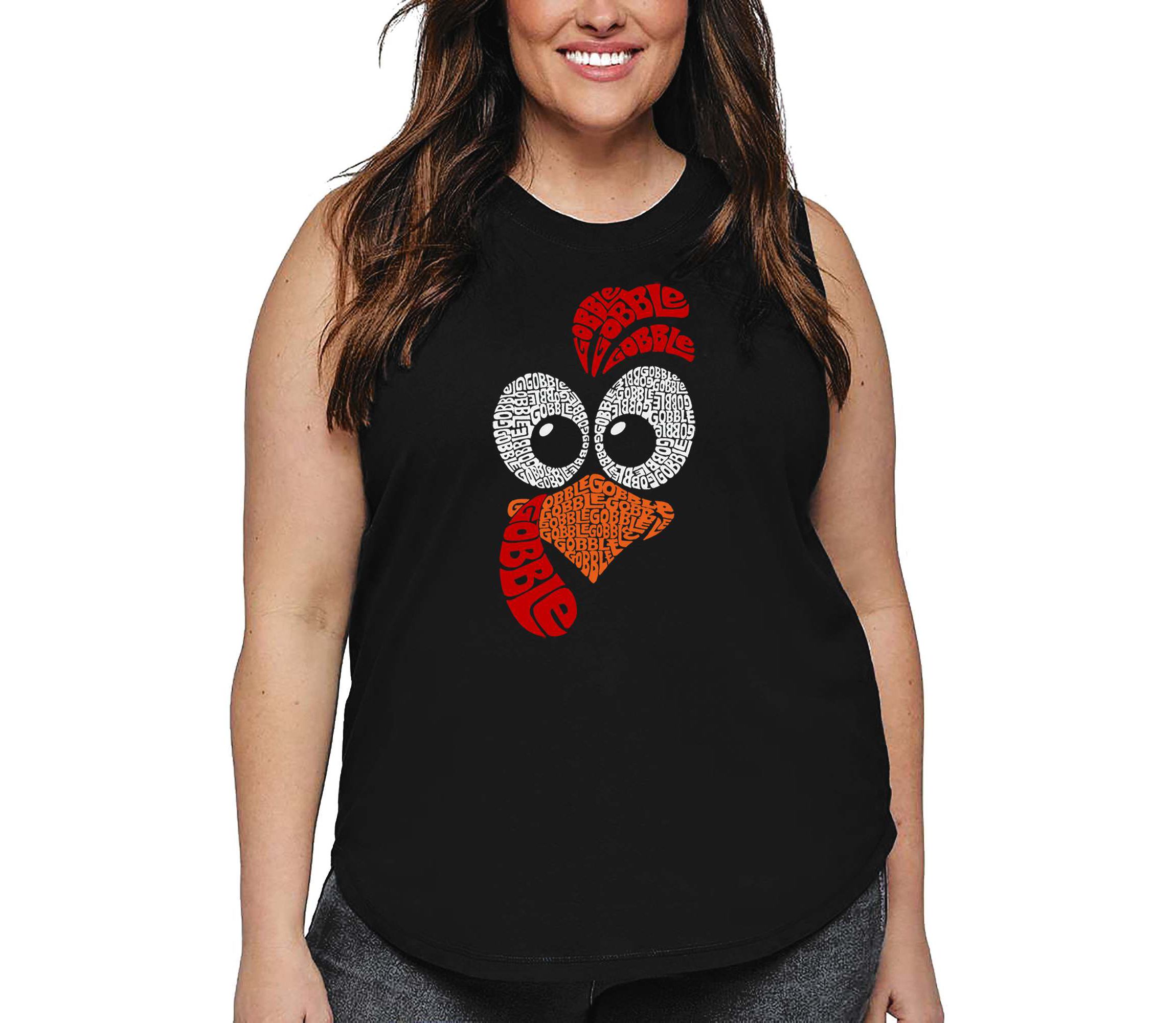 Turkey Face - Womens Plus Size Word Art Tank Top