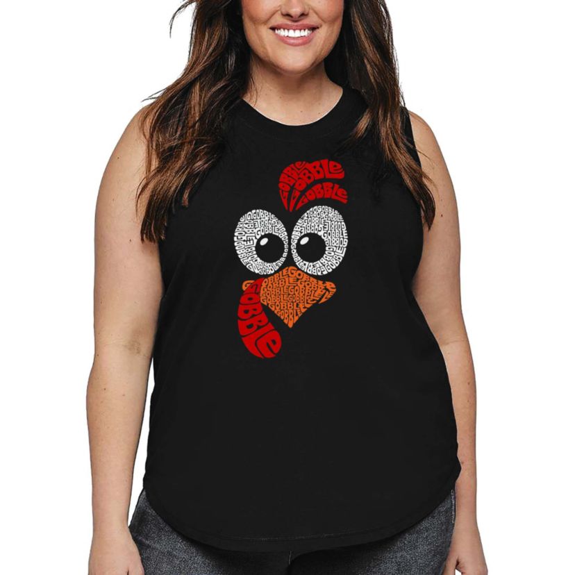 Turkey Face - Womens Plus Size Word Art Tank Top