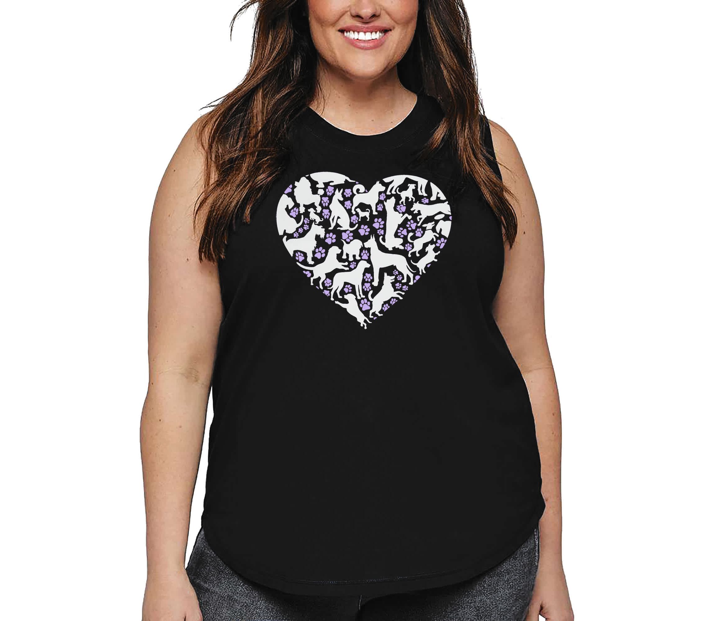Dog Heart - Womens Plus Size Word Art Tank Top