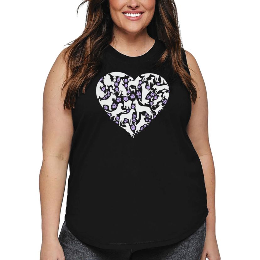 Dog Heart - Womens Plus Size Word Art Tank Top