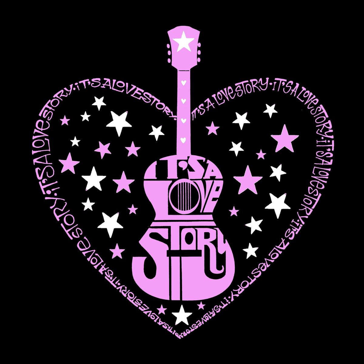 Its A Love Story - Womens Plus Size Word Art V-Neck