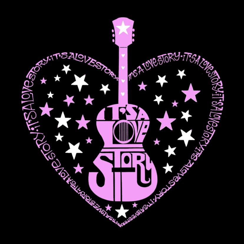 Its A Love Story - Womens Plus Size Word Art V-Neck