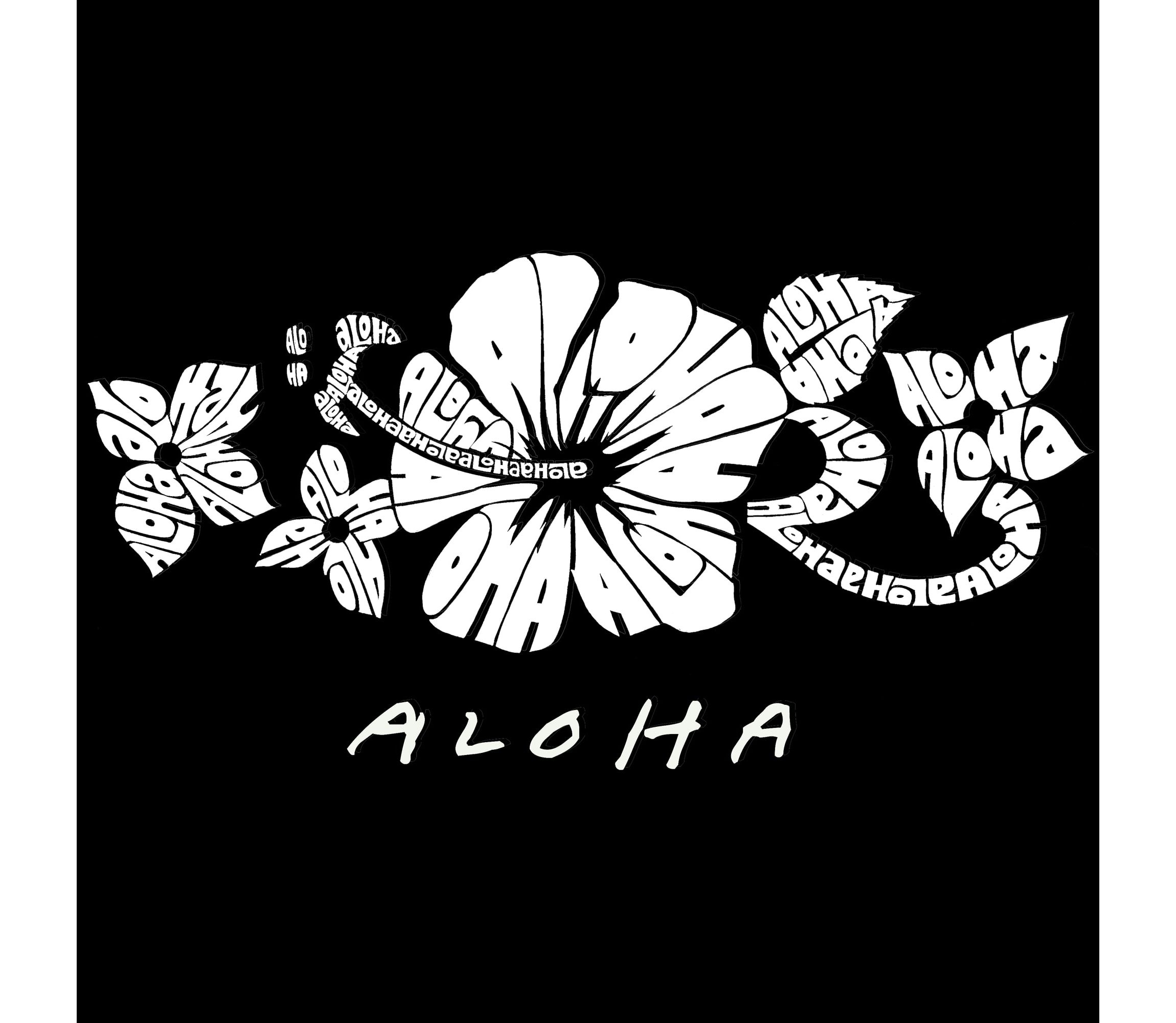 Womens Plus Size Word Art Tank Top - ALOHA