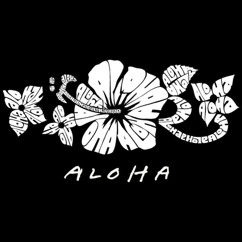 Womens Plus Size Word Art Tank Top - ALOHA